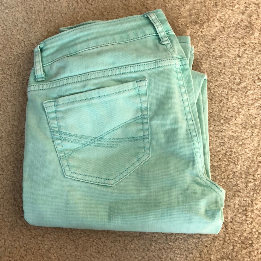 Teal skinny jeans